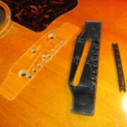 63 Gibson J45 - Original plastic bridge with adjustable ebony insert.